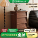 法莎蒂中古風(fēng)斗柜柜臥室床尾置物柜茶水柜靠墻儲(chǔ)物柜大容量九斗柜 0.5米三斗柜【胡桃色+E0級(jí)加厚環(huán)保板材】