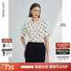 朗姿復(fù)古法式波點(diǎn)設(shè)計感短袖上衣襯衣女2024年夏新款通勤氣質(zhì)襯衫 米黃色 L