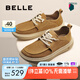 百麗厚底休閑鞋男25秋新商場(chǎng)同款牛皮革戶外工裝鞋8VD01CM5 黃色 42 (260mm)