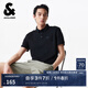 杰克·瓊斯（JACK&JONES）男士商務休閑通勤胸前刺繡百搭簡約時尚polo衫上衣男裝225206068 E40黑色 M （175）