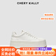 CHERY KALLY【暮光柔影】時尚休閑板鞋2025年新款百搭女鞋頭層牛皮女士鞋子 山礬白 37 (235mm)