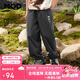 MQD童裝男大童寬松網(wǎng)眼拼接戶外休閑褲 深灰 160cm
