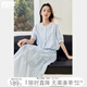 對白獨特鏤空刺繡圓領(lǐng)襯衫女2025夏季新款高級感氣質(zhì)純棉短袖上衣 藍(lán)灰色 S