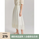 ELLE法式萊賽爾天絲長款半身裙女2024夏季新款垂墜感氣質(zhì)顯瘦裙子 米白 M