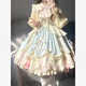 閃動(dòng)少女（SHANDONGSHAONV）洛麗塔春秋款藍粉可愛(ài)甜美洋氣lolita長(cháng)袖連衣裙OP蓬蓬在逃公主裙 連衣裙+裙撐 S