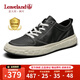 楓葉（leaveland）板鞋男2025夏季新品韓版時(shí)尚頭層牛皮透氣休閑鞋男經(jīng)典舒適鞋子男 黑色（皮鞋碼） 41
