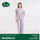 松山棉店商場(chǎng)同款二合一小薄荷羅紋家居服套裝半袖顯瘦2件套睡衣透氣 短袖套裝-女士-淺紫 L （女士165，男士175）