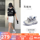 駱駝（CAMEL）【銀月】老爹鞋女撞色厚底休閑鞋 L24A255753W 灰/藍(lán)/白(透網(wǎng)) 35