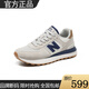 新百倫品牌斷碼N字標(biāo)情侶鞋時尚韓版百搭潮流網(wǎng)面透氣減震款單網(wǎng)運(yùn)動鞋 灰藍(lán) 40