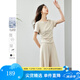 梵希蔓松弛感T恤套裝女2025年夏季新款上衣顯瘦闊腿褲休閑兩件套 M7153 卡其色 M