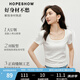 紅袖優(yōu)可絲正肩短袖T恤夏季新款女裝基礎(chǔ)百搭U領(lǐng)修身顯瘦休閑上衣 本白001 M