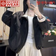SNYDER WEAR韓版新款立領(lǐng)外套女上衣百搭寬松休閑上衣高端氣質(zhì)小個(gè)子短款外套 黑色 常規(guī) S 建議90斤以內(nèi)