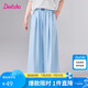 笛莎童裝女童褲子2025夏季中大童寬松山本褲闊腿褲 藍(lán)色 160