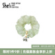 She's茜子山茶花大腸發(fā)圈馬尾發(fā)繩高級感盤發(fā)頭花橡皮筋頭飾七夕節(jié)禮物 青綠色D0