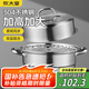炊大皇304不銹鋼雙層蒸鍋家用復(fù)合底湯鍋蒸饅頭包子可視可立高拱蓋28cm