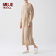 無印良品（MUJI）女式  羊絨 圓領(lǐng)連衣裙 女裝裙子長袖秋冬 針織裙 BG84CC4A 米色 L（165/88A）