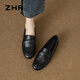 ZHR樂(lè )福鞋女2026春季新款女鞋通勤平底單鞋女舒適百搭皮鞋CE105黑39