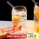 拜杰玻璃杯杯子冷飲可樂果汁杯樂扣杯高硼硅玻璃水杯500ML可樂杯+吸管