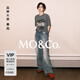 MO&Co.【秦嵐同款】牛仔褲2025春新品中腰洗水爛邊MBE1JENT08 牛仔藍色 L /L