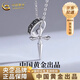 中國黃金（CHINA GOLD）十字架圓環(huán)銀項鏈潮男士嘻哈吊墜紀(jì)念七夕情人節(jié)禮物送女朋友老婆 十字架項鏈-s925【品牌禮盒】