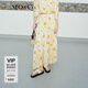 MO&Co.半身裙夏黃底雛菊碎花印花低腰長款含天絲亞麻度假風摩安珂 黃底混合印花 M 165