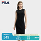 FILA 斐樂(lè)官方女裝連衣裙2025年夏季新品修身顯瘦無(wú)袖背心裙打底裙子 正黑色-BK M 165/84A/M