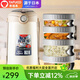 泰福高（TAFUCO）保溫飯盒多層學(xué)生飯盒超長保溫分層多格大容量上班族便當(dāng)飯盒 2.9L四層316鋼防燙款T0396杏色