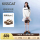 KISSCAT接吻貓女鞋趙昭儀/秦嵐同款8cm內(nèi)增高太妃糖厚底德訓(xùn)運(yùn)動(dòng)小白鞋 慕斯棕 35 (225mm)