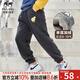瑁恩·瑁愛(ài)男童校服神器秋冬新款金鉆絨衛(wèi)褲兒童運(yùn)動(dòng)褲加絨加厚男孩保暖褲 09#炫酷之旅(深花灰) 130 參考身高120cm