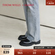THOM WILLS皮鞋增高德比鞋圓頭休閑皮鞋高級感cleanfit 黑色亮皮D1681 41 /7.5碼