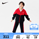 NIKE 3BRAND 耐克男女童開襟衛(wèi)衣+褲子2件套冬季加絨保暖兒童套裝 正黑色 160 /76 【建議身高152-158cm】