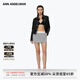 ANN ANDELMAN【明星同款】官方直營(yíng)新品設(shè)計(jì)感短裙織帶logo包臀裙 灰色 S (36)