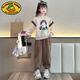 G.DUCKKIDS小黃鴨女童春秋季套裝2025新款洋氣9歲8中大童運動(dòng)冬裝兩件套女孩 春秋款兩件套 咖色 150