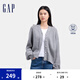 Gap女裝純羊毛V領(lǐng)針織衫經(jīng)典簡(jiǎn)約氣質(zhì)百搭開(kāi)衫638266 灰色 170/88A(L) 亞洲尺碼