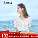 百圖betu女裝夏季新款襯衫法式甜美減齡娃娃領(lǐng)短袖襯衫女2304T45 白色 M