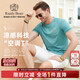 Raidy Boer/雷迪波爾【空調(diào)T】夏季男裝刺繡棉混紡短袖T恤7120 淺綠色 175/50/L