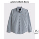 ABERCROMBIE & FITCH【爆款府綢】男裝25春夏美式經(jīng)典小麋鹿通勤長袖襯衫KI125-5255 藍色 L (180/108A)