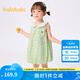 巴拉巴拉【商場(chǎng)同款】嬰兒連衣裙女童裙子蓬蓬裙2025新款夏裝甜美 豆沙綠40038 100