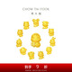 周大福 龍年十二生肖掌中寶足金黃金吊墜轉(zhuǎn)運(yùn)珠 蘿卜兔 EOR678 