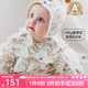 OAK FAMILY新生兒連體衣和式春季寶寶哈衣嬰兒滿月爬服嬰兒連體衣百日宴 梨果莊園-夏薄款 52cm