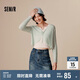森馬針織開(kāi)衫女短款簡(jiǎn)約甜美風(fēng)春秋V領(lǐng)修身上衣清新107624106001