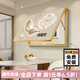 守?zé)羧穗姳硐溲b飾畫(huà)帶鐘表萬(wàn)年歷配電箱遮擋箱現(xiàn)代簡(jiǎn)約掛畫(huà)瓷磚墻免打孔 驚鴻金羽-A 50*40可蓋40x30鐘表+日歷金框
