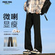 Foss Phil牛仔褲男春秋季美式vibe休閑潮流直筒百搭微喇男褲FPN14黑色2XL