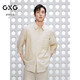 GXG男裝七分袖襯衫2025年夏季新品  卡其條 XL