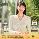 森馬針織衫女短款純色小心機(jī)抽繩24春季polo領(lǐng)修身毛衫顯瘦 奶白10501 165/88A/L