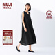 無(wú)印良品（MUJI）女式 棉 漢麻 無(wú)袖連衣裙女裝裙子夏季 連身裙長(zhǎng)裙 BCD91C5S 黑色 S （155/80A）