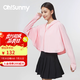 OhSunny防曬衣女夏季皮膚衣韓版寬松長袖防紫外線薄透氣防曬服薄外套 蜜桃粉 -短款 M