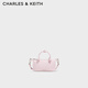 CHARLES&KEITH繩結手提斜挎小方包餃子包生日新年禮物送女友CK2-30271635 Cotton Candy Pink泡泡糖粉 S