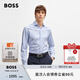 BOSS博斯【七夕節(jié)禮物】2025春季新款紋理棉質(zhì)常規(guī)版型襯衫 450-淺藍(lán)色 XL (41A）