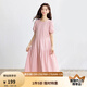 茵曼（INMAN）純棉歐若風(fēng)法式連衣裙2025夏季新款氣質(zhì)顯瘦通勤簡(jiǎn)約A字長(zhǎng)裙 磚粉色 M